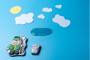 Fisherman with a Bucket and Fishing, a Background Photo by Stockphoto by vzwer