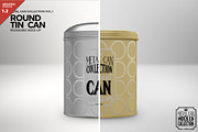 Round Tall Tin Can Packaging Mockup, a Cups & Container Mockup by INCDesign (Thumbnail 1 of 7)