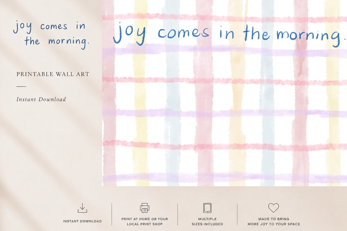 Joy Comes in the Morning l Printable, a Wallpaper Graphic by Joyscript (Photo 2 of 3)