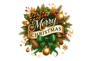 Christmas wreath decorated, an Illustration by Vector Stall