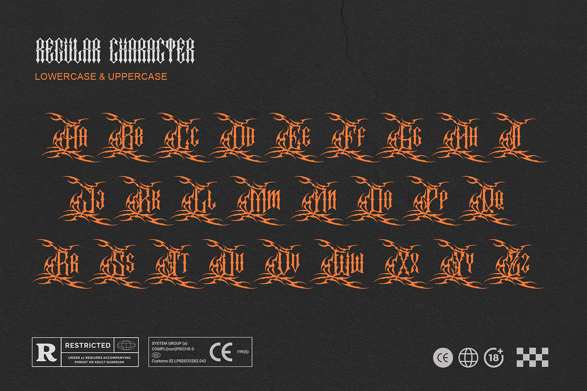 Crucifer – Dark Gothic Blackletter F, a Blackletter Font by Letterara (Photo 13 of 15)
