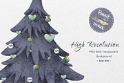 Christmas Pine Trees Ornament PNG, a Decorative Illustration by Rabbit Heart (Thumbnail 7 of 11)