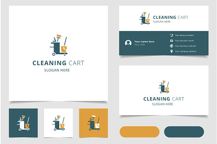 Cleaning cart logo design with, an Object Illustration by Aimagenarium@gmail.com