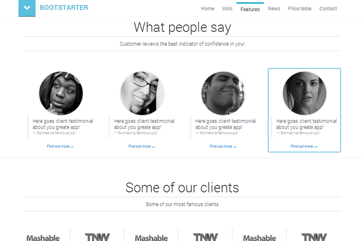 BootStarter one page parallax busine, a Landing Page Template by Bootstraptor (Photo 4 of 5)