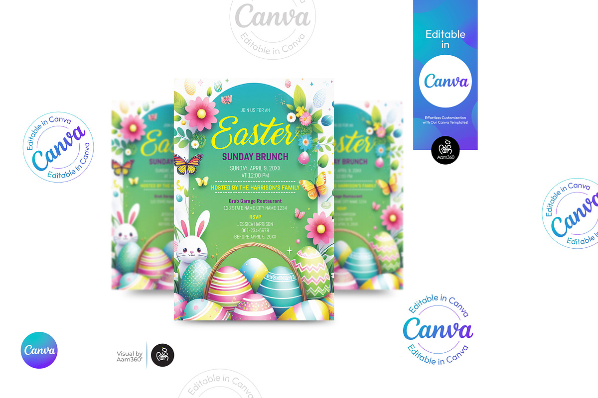 Easter Brunch Party Flyer Template, a Flyer Template by Aam360 (Photo 1 of 3)
