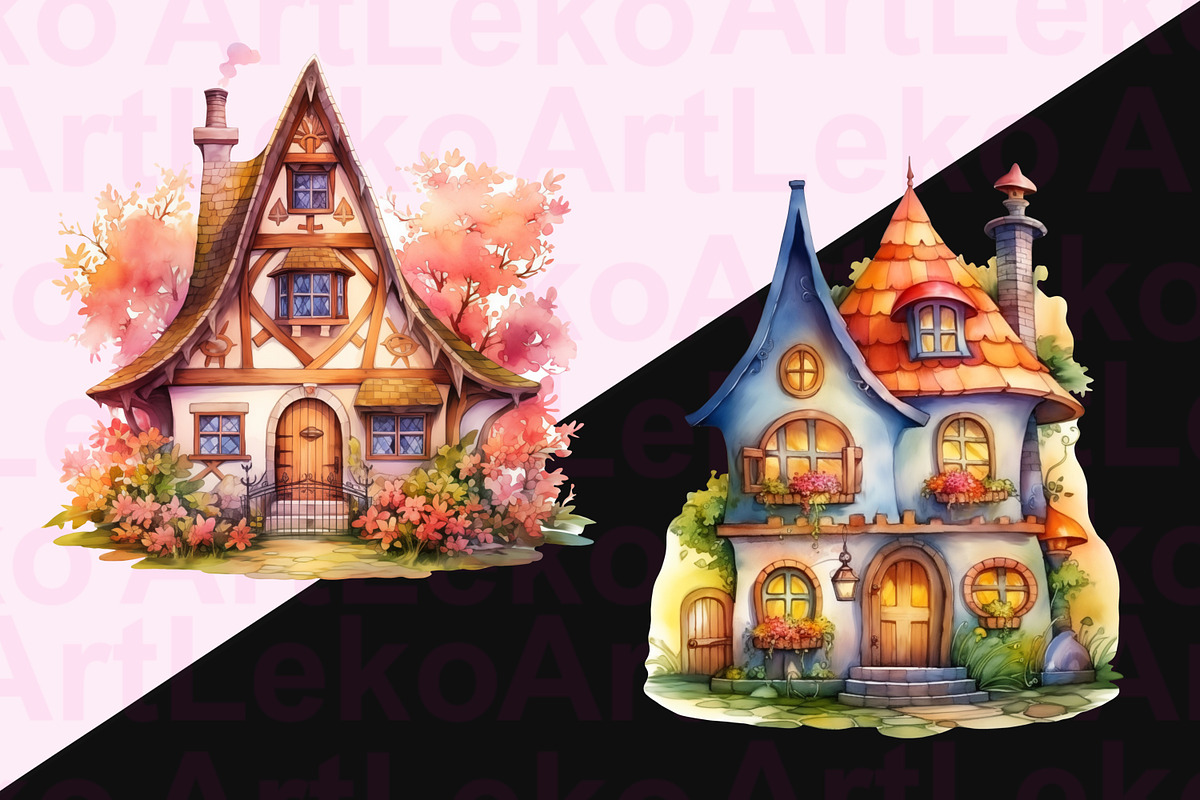The Good Witch’s House Clipart, a Seasonal Illustration by LekoArt (Photo 7 of 10)