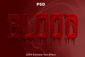Blood Red 3d editable text effect