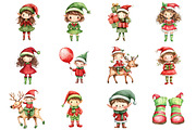 Christmas Elf Clipart, a Seasonal Illustration by CitraGraphics (Thumbnail 3 of 6)