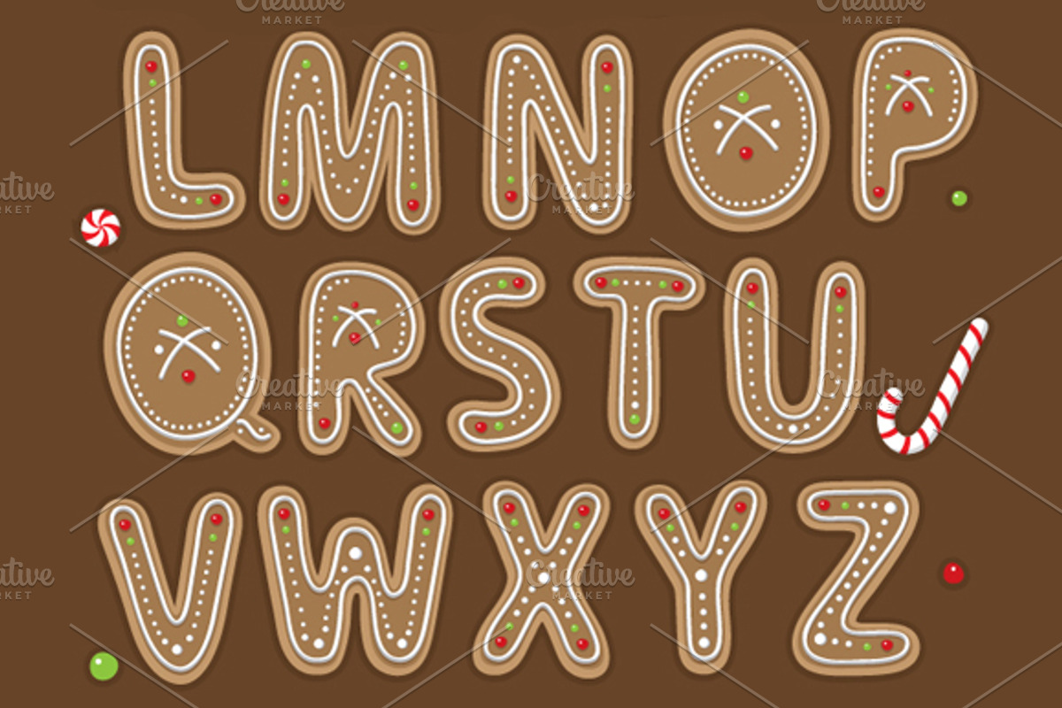 'Christmas Cookie'  vector alphabet, an Object Graphic by Cheeba Ribba Designs (Photo 2 of 3)