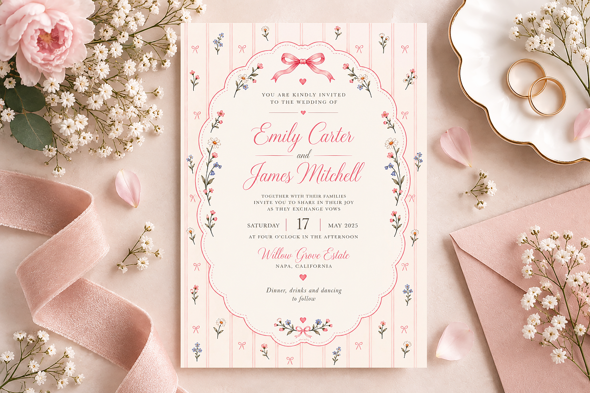 Blush Pink Floral Invitation Frames, a Background Graphic by by creative paper (Photo 2 of 7)