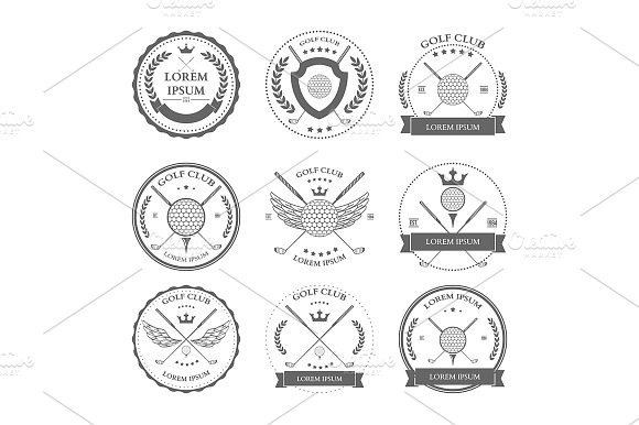 Golf Labels And Icons Set. Vector