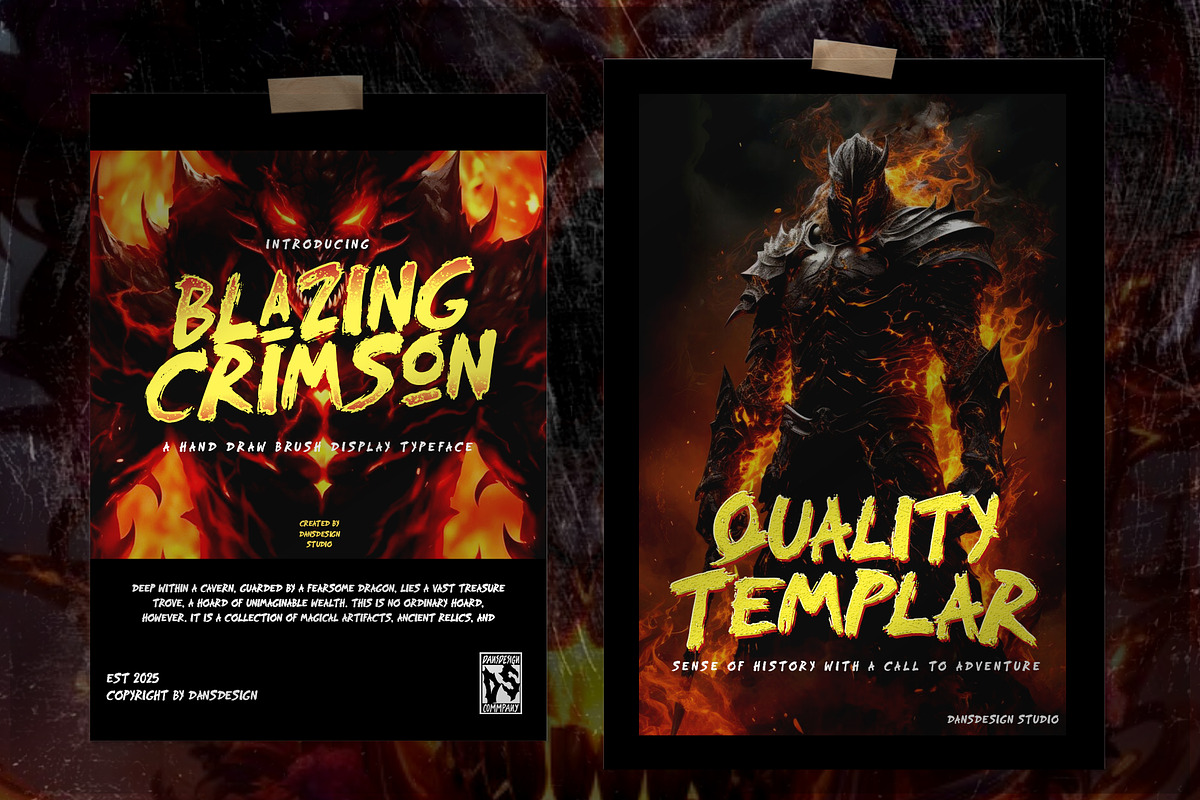 Blazing Crimson – Hand-Drawn Brush, a Blackletter Font by dansdesign (Photo 4 of 12)