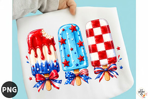 Patriotic Popsicle Ice Cream Summer, a Seasonal Illustration by designcity5
