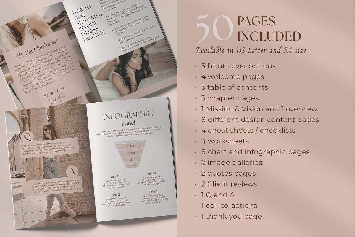 Elegant Workbook Template CANVA, a Marketing Template by graphypix (Photo 2 of 13)