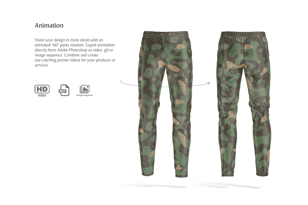 Track Pants Animated Mockup, a Bottom Mockup by rebrandy (Photo 3 of 12)