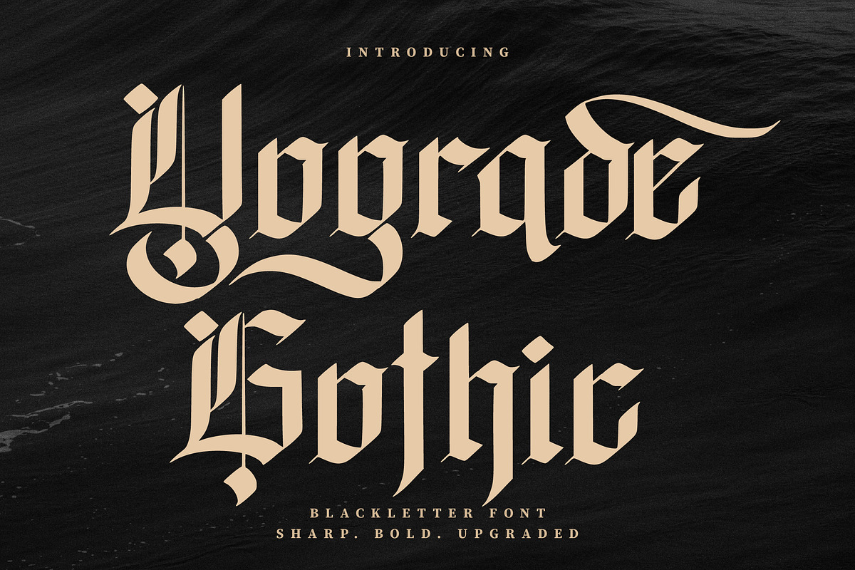 Yograde Gothic – Modern Blackletter, a Blackletter Font by Randi Irvan | Rvandtype (Photo 1 of 11)