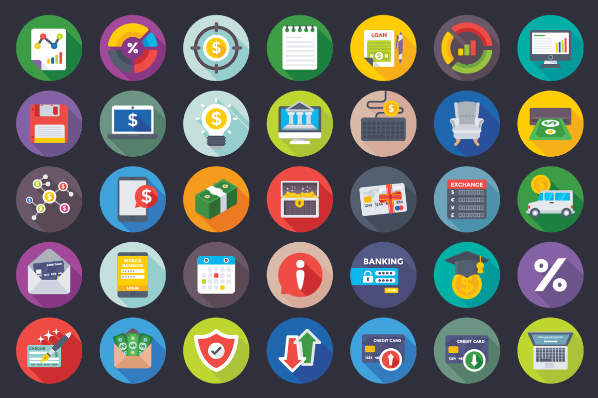 398 Banking and Finance Flat Icons, a Duotone Icon by Creative Stall