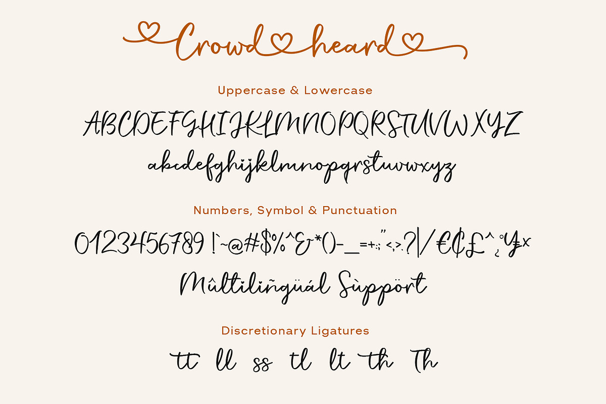 Crowd Heart Script, a Script Font by Siwox Studios (Photo 8 of 10)
