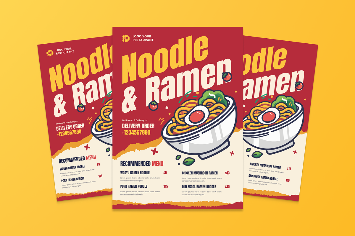 Noodle & Ramen Food Flyer, a Flyer Template by MMPixelCraft (Photo 3 of 5)