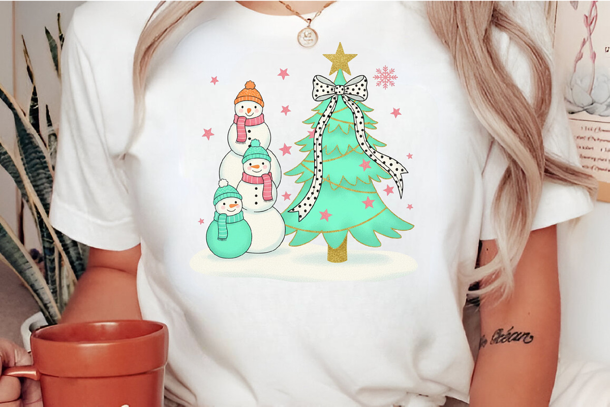 Coquette Glitter Christmas Snowman, an Illustration by Craft Nest (Photo 5 of 6)