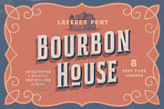Bourbon House font + Vintage Frames, a Serif Font by Andrey Sharonov (Thumbnail 1 of 12)