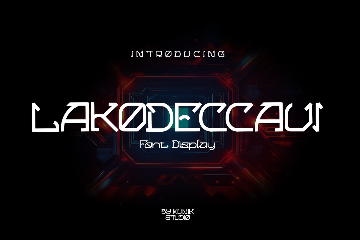 LAKODECCAUI FONT, a Script Font by MUNIK STUDIO 3D (Photo 1 of 6)