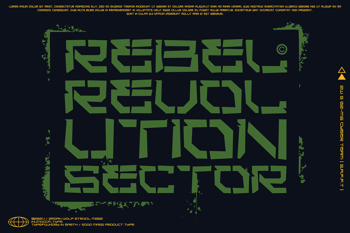 Z.W Stencil, a Sans Serif Font by inumocca_type (Photo 6 of 13)