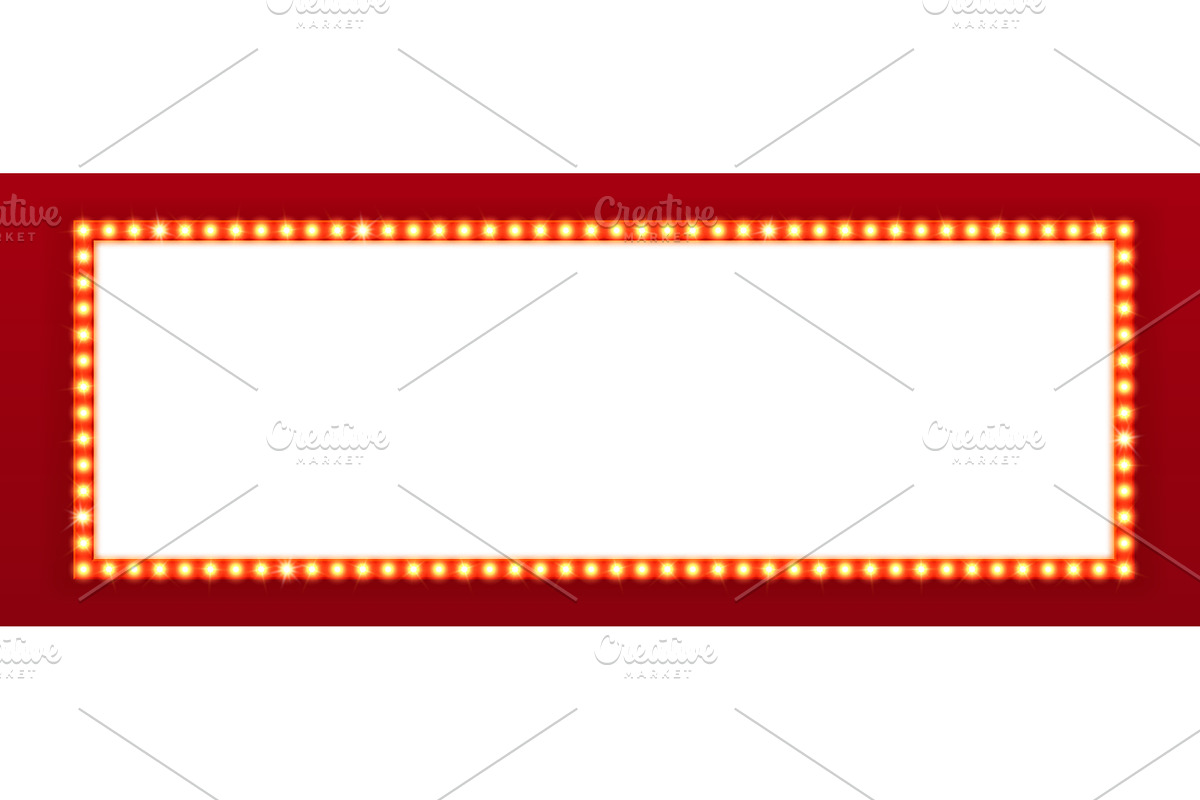 Light bulb marquee frame, a Decorative Illustration by Vector Tradition
