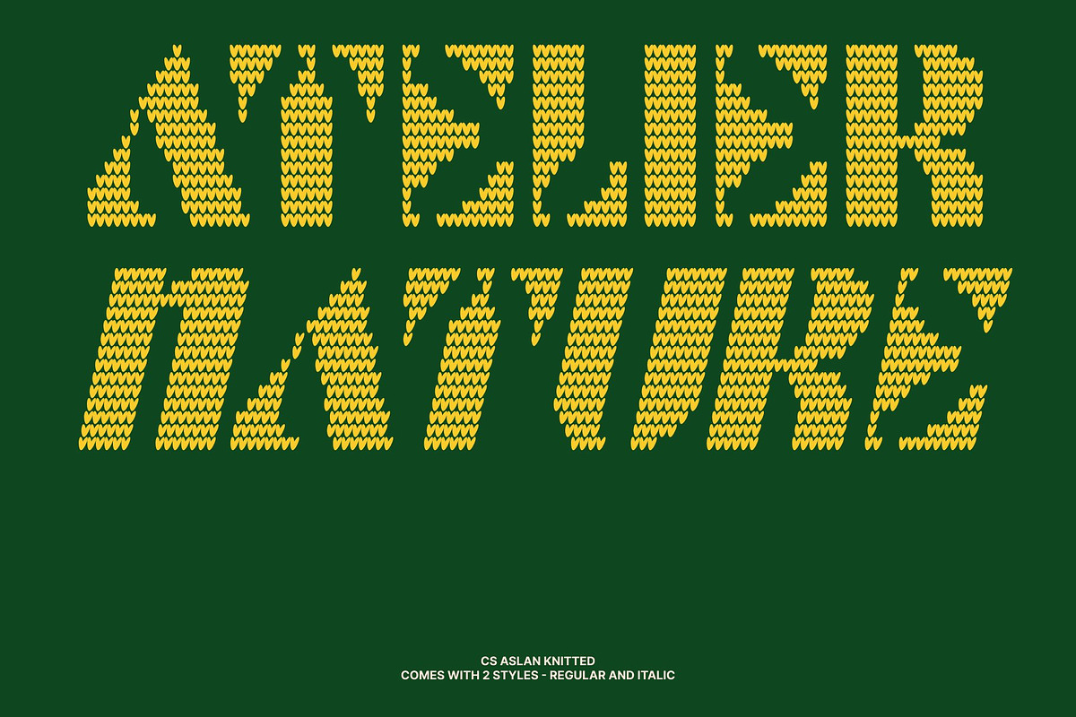CS Aslan Knitted, a Sans Serif Font by Craft Supply Co. (Photo 3 of 8)