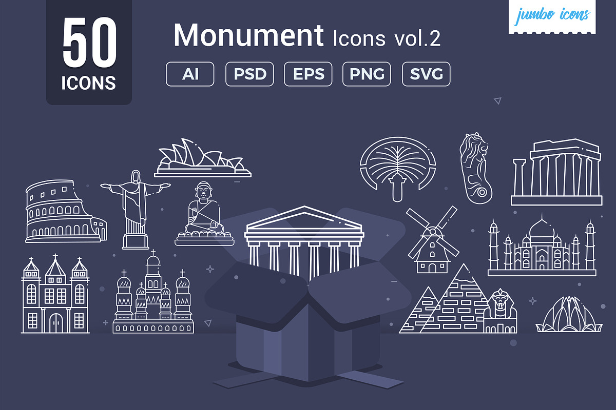 Monument Line Icons V2, a Solid Icon by Jumbo Icons (Photo 1 of 5)