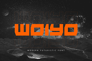 Woiyo - Modern Futuristic Font, a Sans Serif Font by Maenjari Std (Thumbnail 1 of 10)