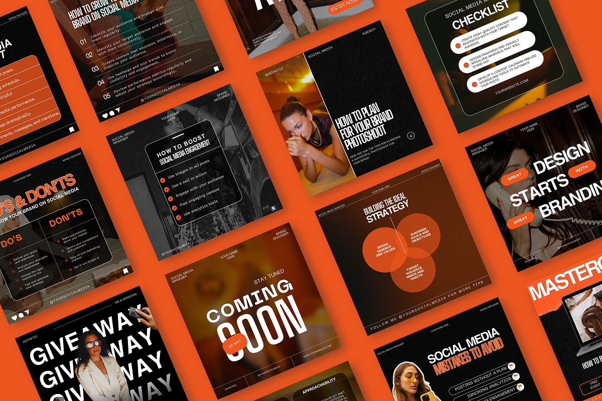 Black & Orange Social Media Template, a Social Media Template by My Template Studio (Photo 11 of 19)