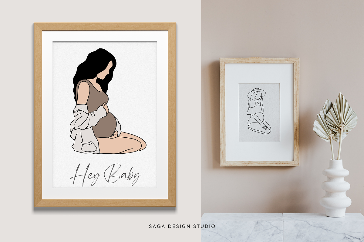 Minimalist Pregnancy Illustrations, an Illustration by Saga Design Studio (Photo 4 of 6)