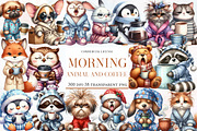Morning Mood Animal and Coffee, an Illustration by Designworld (Thumbnail 1 of 5)
