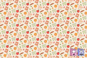 Grocery Shopping Pattern, a Pattern Graphic by MISS CHATZ