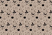 Witchy & Halloween Line Art Seamless, a Pattern Graphic by Lyolya Profitrolya (Thumbnail 4 of 4)