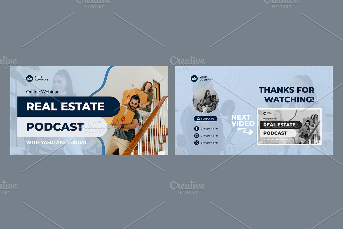 Podcast Youtube Thumbnail Template, a Social Media Template by hekenostudio (Photo 2 of 4)
