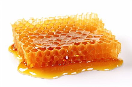 Honeycomb and honey on white background, a Food & Drink Photo by AlyaAnd