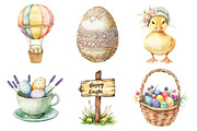Watercolor Easter Vibes Clipart PNG, an Illustration by SinaCreation (Thumbnail 2 of 5)