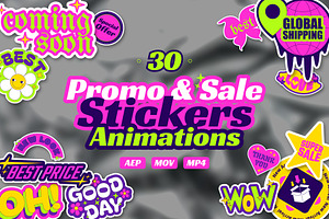 Animated Y2K Retro Sale Sticker Set, a Decorative Illustration by IMG Visuals