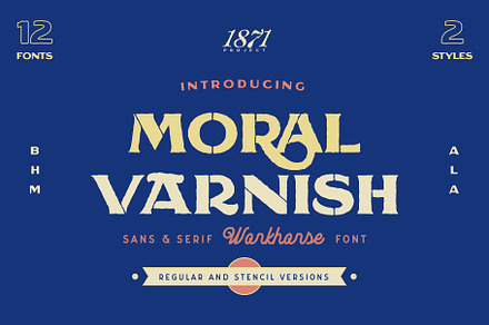 Moral Varnish Sans Serif & Stencil, a Handwritten Font by 1871 Project