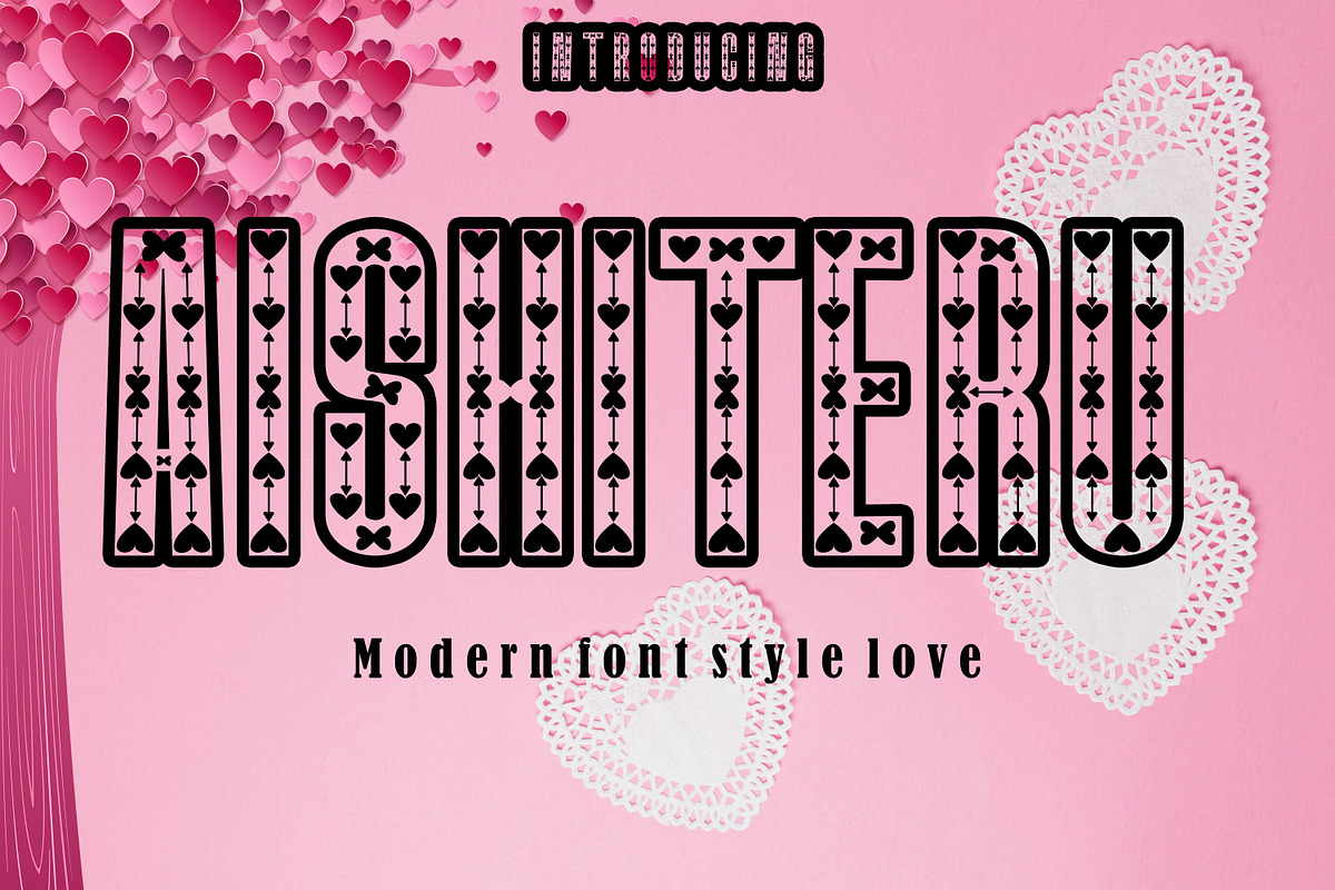 Aishiteru modern font love, a Slab Serif Font by Canden Meutuah (Photo 1 of 5)