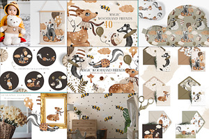 Kids Bundle Cute Clipart, Pattern