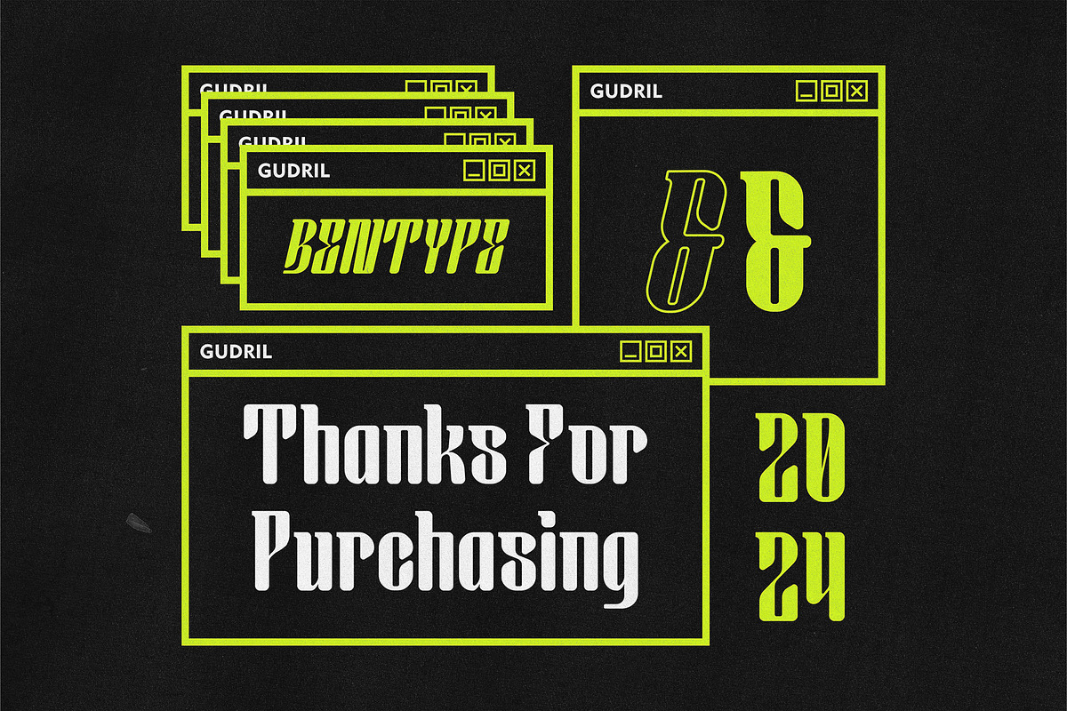 Gudwil - Futuristic Display font, a Sans Serif Font by Bentype Studio (Photo 6 of 6)