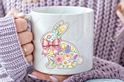 loral Pearl Rabbit with Pink Bow PNG, an Illustration by CraftArtStudio (Thumbnail 3 of 4)