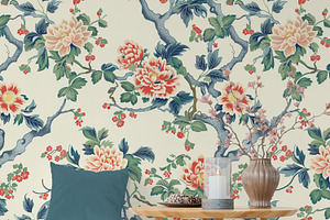 Chinoiserie Floral Seamless Pattern