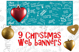 Set of Christmas banners from world