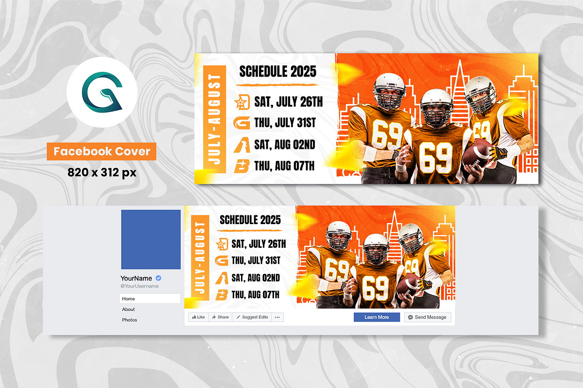 American Football Social Media Pack, a Social Media Template by Geelator Studio (Photo 4 of 5)
