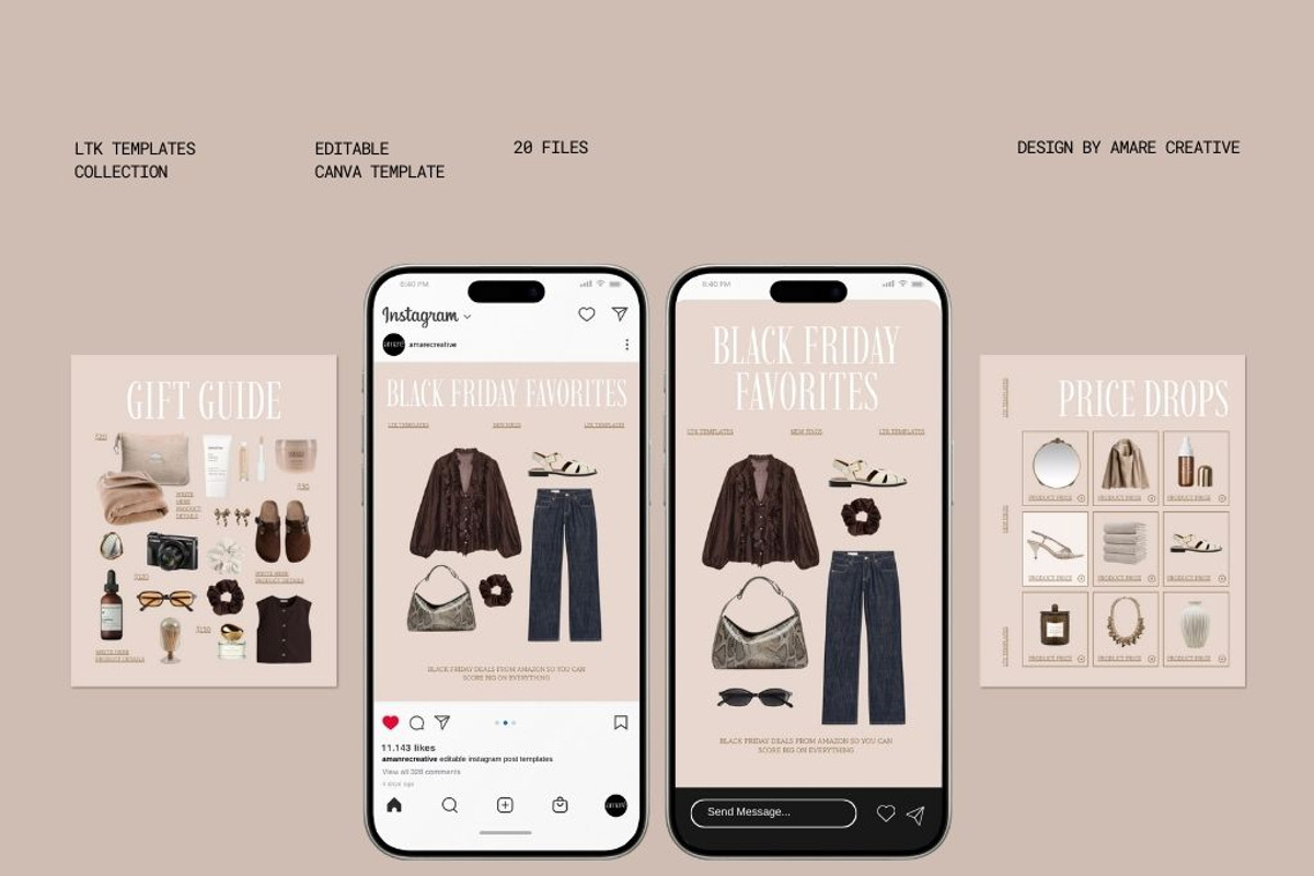 40 Valentine LTK Instagram Templates, a Social Media Template by Amaré Creative (Photo 1 of 9)