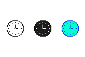Clock Pixelated Icon Set, an Object Illustration by Gentle Studio
